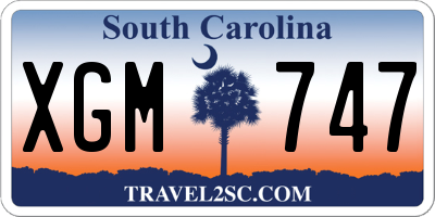 SC license plate XGM747