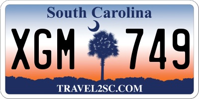 SC license plate XGM749