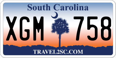 SC license plate XGM758