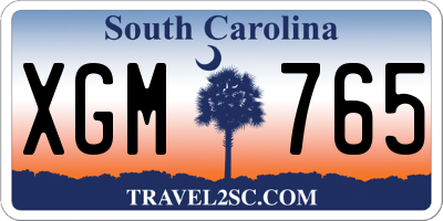SC license plate XGM765