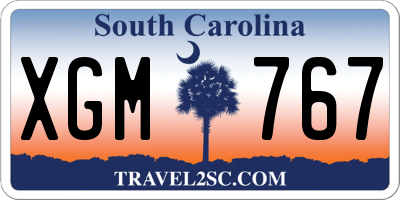 SC license plate XGM767