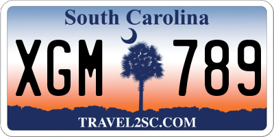 SC license plate XGM789