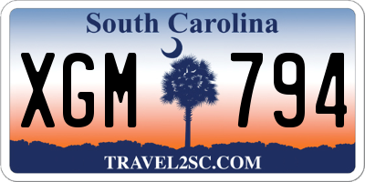 SC license plate XGM794