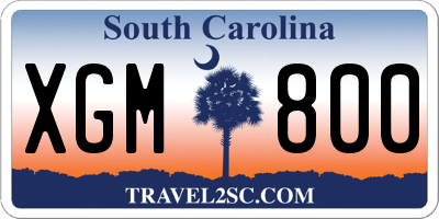 SC license plate XGM800