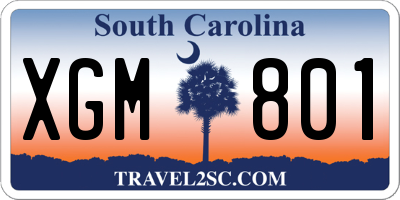 SC license plate XGM801