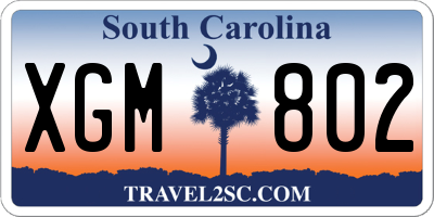 SC license plate XGM802