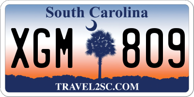 SC license plate XGM809