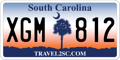 SC license plate XGM812