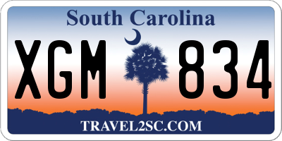 SC license plate XGM834
