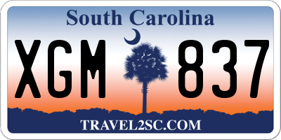 SC license plate XGM837