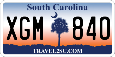 SC license plate XGM840