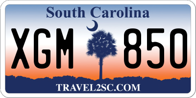 SC license plate XGM850