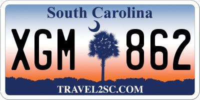 SC license plate XGM862