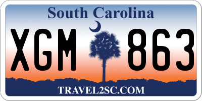 SC license plate XGM863