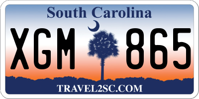SC license plate XGM865