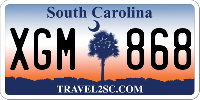 SC license plate XGM868