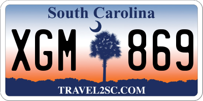 SC license plate XGM869