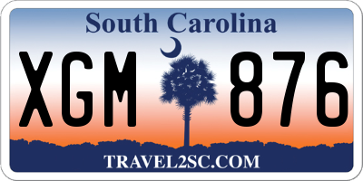 SC license plate XGM876