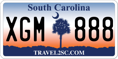 SC license plate XGM888