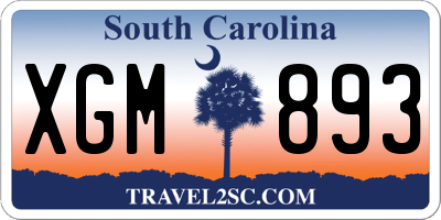 SC license plate XGM893
