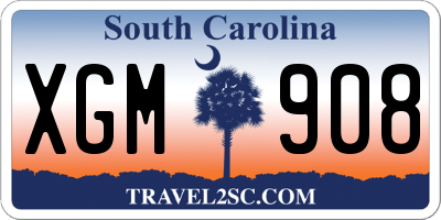 SC license plate XGM908