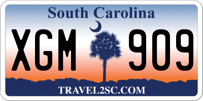 SC license plate XGM909