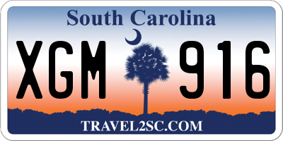 SC license plate XGM916