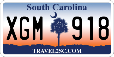 SC license plate XGM918