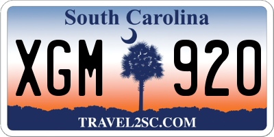 SC license plate XGM920