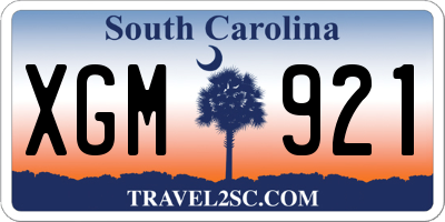 SC license plate XGM921