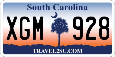SC license plate XGM928