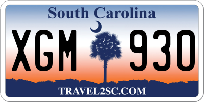 SC license plate XGM930