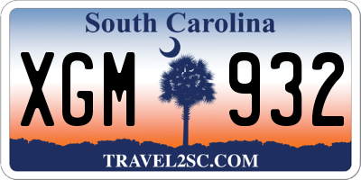 SC license plate XGM932