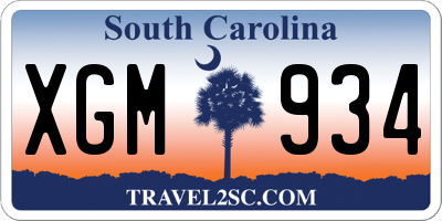 SC license plate XGM934