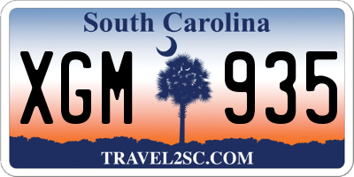 SC license plate XGM935