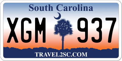 SC license plate XGM937