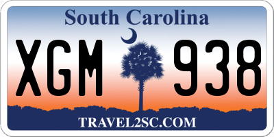 SC license plate XGM938