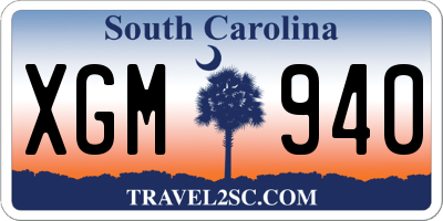 SC license plate XGM940