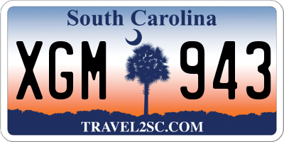 SC license plate XGM943