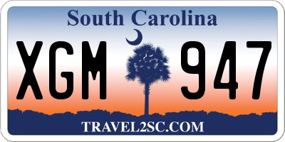 SC license plate XGM947