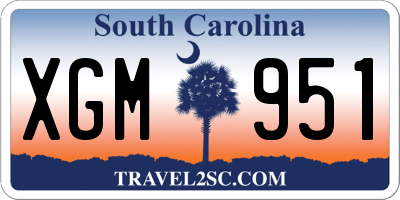 SC license plate XGM951