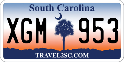 SC license plate XGM953