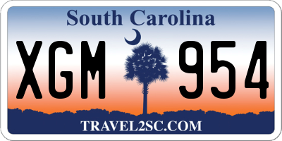 SC license plate XGM954