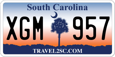 SC license plate XGM957