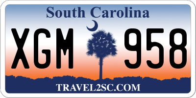 SC license plate XGM958