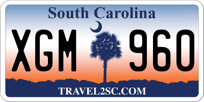 SC license plate XGM960