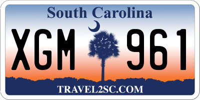 SC license plate XGM961