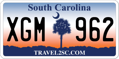 SC license plate XGM962
