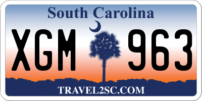 SC license plate XGM963