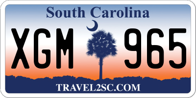SC license plate XGM965